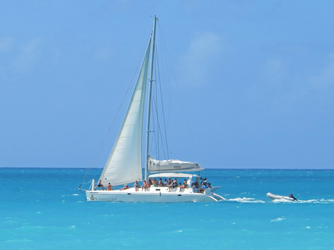 Sailing off the Island of Antigua